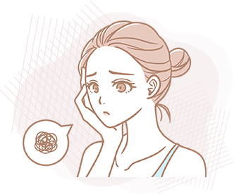 悩む女性イラスト